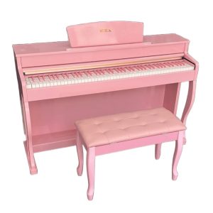 YORX K81 Pink Digital Piano with Matching Bench – Stylish Beginner Set